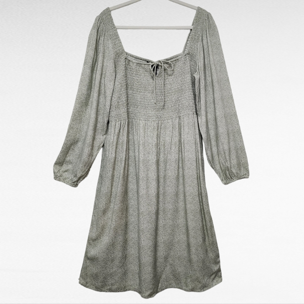 NWT Able Joyce Smocked Midi Dress Green Desert Sage Pine Size XXL